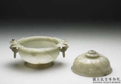 图片[3]-Jade censer with two floral handles, Qing dynasty (1644-1911)-China Archive
